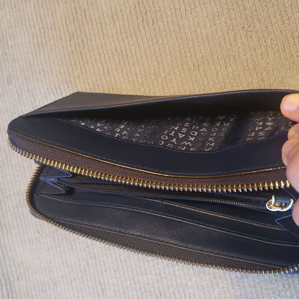 Kate Spade Blue and Gold Large Zip Wallet - Picture 8 of 8